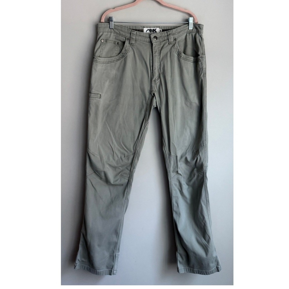Mountain Khakis MK Camber 105 Pants Mens 36x34 Sage Gray Stretch Canvas Hiking